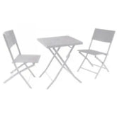 Polyrattan Balcony Set with 2 Chairs - White